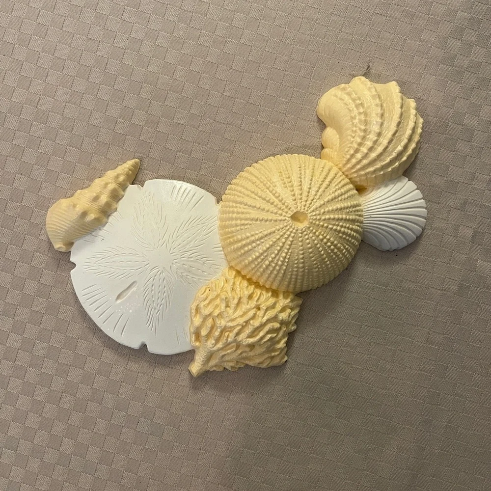 Burwood VTG 1989 Neutral Tone Tropical Fish Seashells 4 Piece Wall Hangings. - Picture 2 of 12